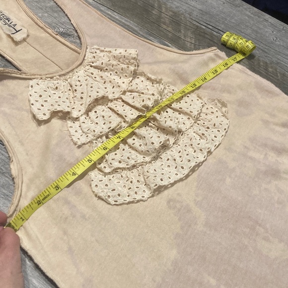 “Clochard de Luxe” Cream Ruffled Tank Top - Picture 5 of 7